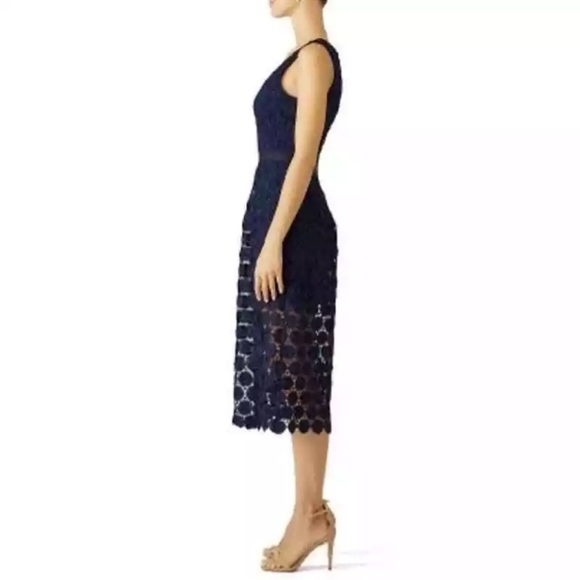 NEW Trina Turk Blue Ceiba Lace Sleeveless Sheath Midi Dress Women’s Size 4 - Picture 2 of 13